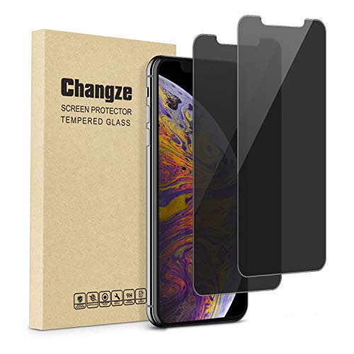 Changze Privacy Screen Protector for iPhone 11 Pro Max/ iPhone Xs Max(6.5inches)Pack of 2, Anti Spy 9H Hardness Tempered Glass Film Resist Scratch Anti Crack &Fingerprints.