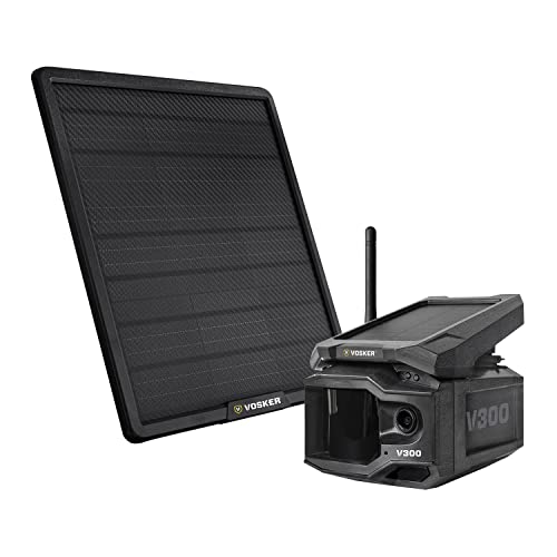 Vosker V300 Live View Outdoor Security Camera + Universal Solar Power Bank Bundle - Solar Powered 4G-LTE Cellular Network Enabled | No Wi-Fi Needed | Live Streaming Security Video