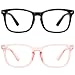 MEETSUN Blue Light Blocking Glasses Nerd Eyeglasses Frame,Anti Blue Lights Computer Reading Gaming Glasses For Women Men 2 Pack Black Pink HEV Clear Lens