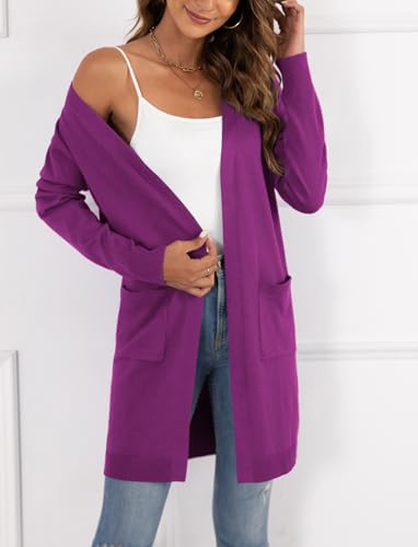 Image of VIISHOW Women's Classic Cardigans Long Sleeve Open Front Casual Knit Cardigan Sweaters Coat Soft Outwear