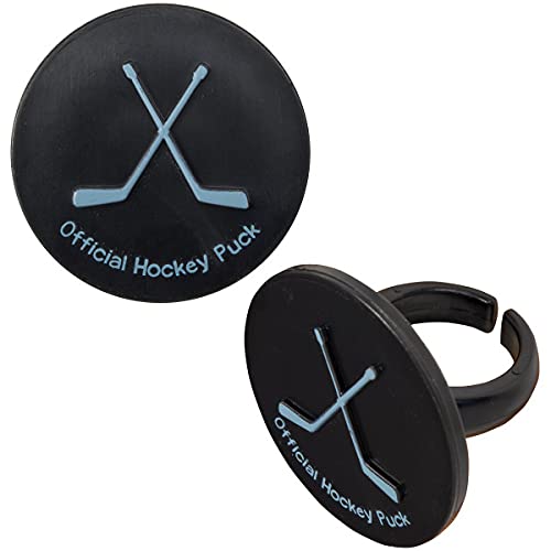 Hockey Goal Cake Topper & 12 Pack Hockey Puck Cake Cupcake Rings #TOP2