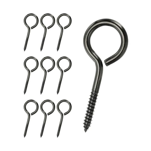 Anneau à vis M5 x 65 mm inox 304 noir PATIKIL pour câble bois lot de 10