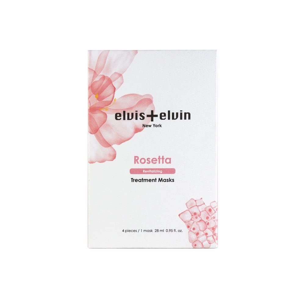elvis+elvin Rose Revitalizing Treatment Mask (4 pieces box) Reduce wrinkles; Antioxidants; Detoxification; Tones & Tightens pores.