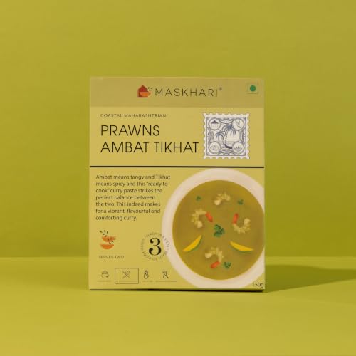 Image of Maskhari Prawns Curry Paste Pack of 5 150g | Authentic Maharashtrian Seafood Curry Base | Ready to Cook Food | Ready to Eat Style Curry Base | No Preservatives Artificial Colors | Instant Indian Meal