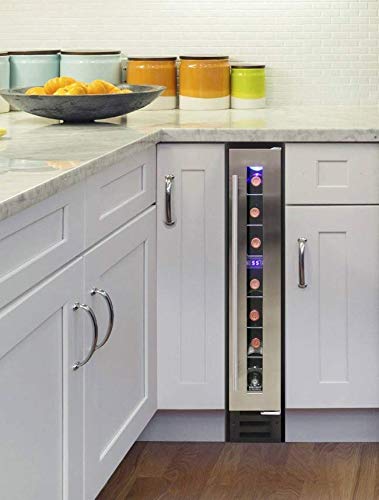 Image of Vinotemp 7 Bottle Built-in Style Wine Cooler with Stainless Steel Door Trim and Dual Pane Glass