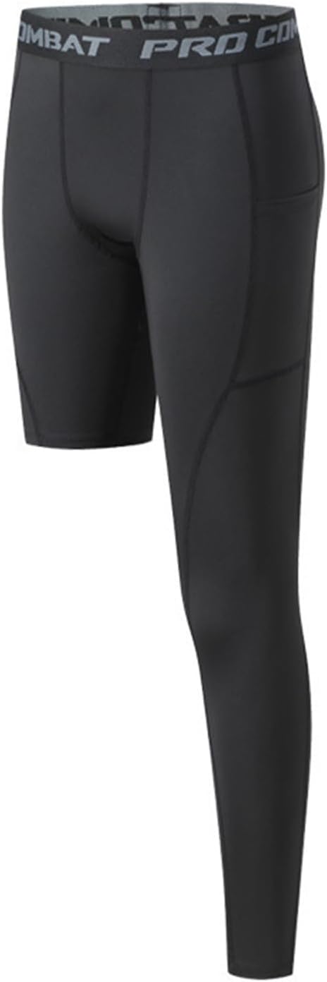 Men's Stretch Training Pants Gym Pants Lightweight Breathable Single Leg Design Sports Pants Comfortable Slim Fit Leggings Loose Bottom Functional