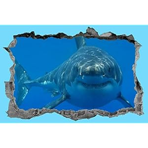 3D-look muur sticker Zeeleven muur doorbraak muurschildering sticker sticker muur sticker 75X113cm