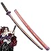 YKYR Kokushibou Katana, Spada Giocattolo in Legno, Adatto per Demon Slayer, Spada di Samurai Giapponese, Modello di Arma, Giocattolo di Halloween (Color : Black, Size : +Knife Bag)