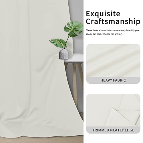 Image of Easy-Going Blackout Curtains for Bedroom, Solid Thermal Insulated Grommet and Noise Reduction Window Drapes, Room Darkening Curtains for Living Room, 2 Panels (42x54 in, Ivory)
