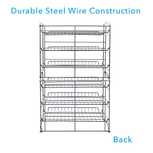 Atlantic Gravity-Fed Compact Double Canrack – Kitchen Organizer, Durable Steel Construction, Stackable Or Side-By-Side, Pn In Silver #TOP5