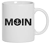 Geschenkidee Küsten Hamburg plattdeutsch norddeutsch Kaffeetasse Tasse mit Motiv Becher Moin Anker, Größe: onesize,Weiß