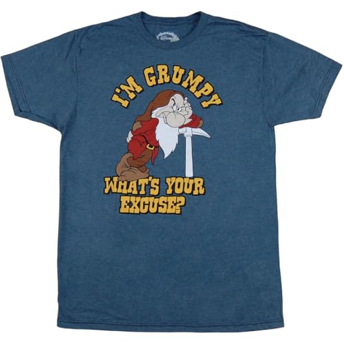 Seven Dwarfs Im Grumpy Whats Your Excuse T-Shirt-Small Navy Heather