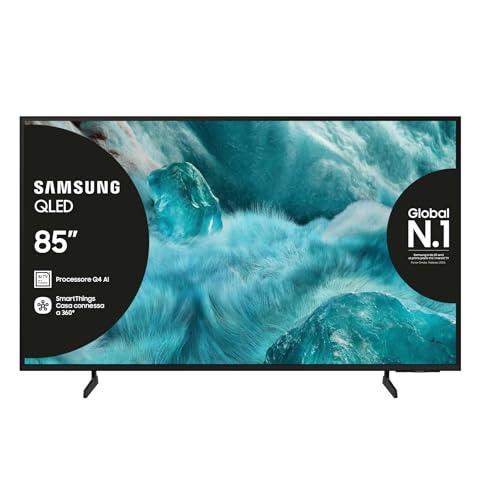 Samsung QLED 4K Vision AI Smart TV 85'' QE85Q7F4AUXZT, Q4 Processor, 100% Volume Colore con Quantum Dot, Motion Xcelerator, OTS Lite & Adaptive Sound, SlimLook Design, 2025