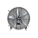 K Tool International 77760 60 Inch Belt Drive Drum Fan, Two Speeds, 120V/60Hz, 8.8 Amps, High Speed 22100 CFM, Low Speed 13000 CFM, 6.74’ Power Cord, 4” Rubber Wheels, UL/CUL Approved, Industrial Use