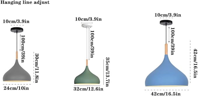 LQZCXMF Macaron-kleurenkroonluchters Plafond Hanglamp E27 Voet Retro Industriële Lamp Metalen Lampenkap Met Enkele Kop Houten Decoratie Hanglamp Schaduw Keukeneiland Verlichtingsarmaturen LQZCXMF photo 3