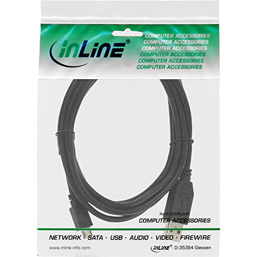 InLine 3 m USB A/MICRO B USB Cable Black 3 m USB 2.0 A - Micro B - USB cable (3 m; USB A; micro USB B, male/male, black, gold) - Image 3