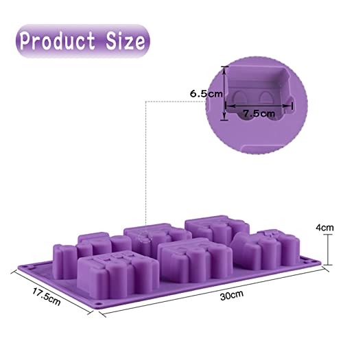 WishesMar Train Shape Silicone Mould 6 Cavity Fluted Cake Mold Nonstick Baking Bakeware Reusable Silicone Mold for Pastry Dessert - Image 2