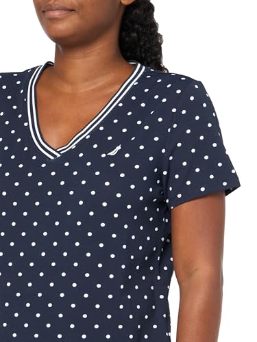 Image of Nautica Women's Solid V-Neck Short Sleeve T-Shirt Shirt