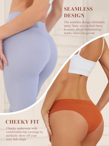 Womens Underwear Seamless Sexy Lace Ladies Panties No Show Cheeky Hipster Bikini Briefs 6 Pack2