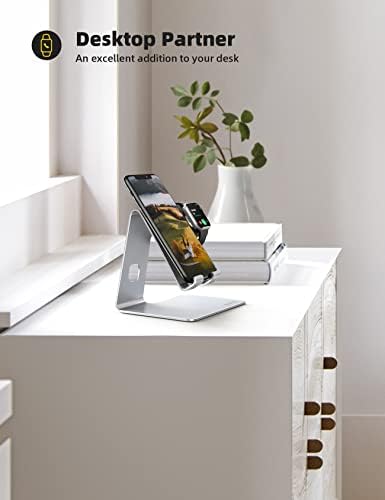 Amazon Brand - Eono 2 in 1 Apple Watch Phone Stand, Desktop Smartphone iWatch Holder Charging Station Dock for Applewatch Ultra Series 8/7/6/5/4/3/2/1/SE, iPhone 14 Plus Pro Max 13 Mini 12 11 XS X XR
