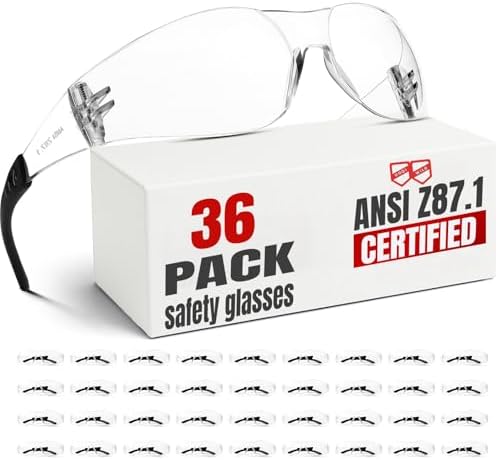 Z87 Safety Glasses for Men 36pack, Clear Safety Glasses for Women...