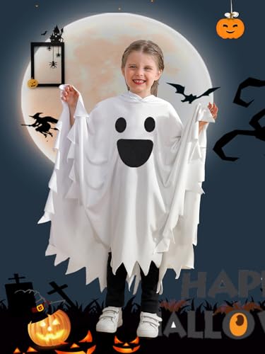 Disfraz Fantasma Infantil con Capa Blanca para Halloween miniatura 2