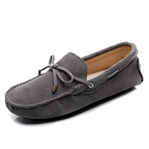 Image of ANUFER Women's Classic Suede Penny Loafers Comfort Handmade Slipper Moccasins