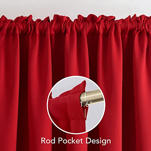 Deconovo Blackout Curtains, Red Rod Pocket Room Darkening Window Panels, 38 Inch By 72 Inch Thermal Insulated Blackout Curtains For Nursery Room, 2 Curtain Panels #TOP3