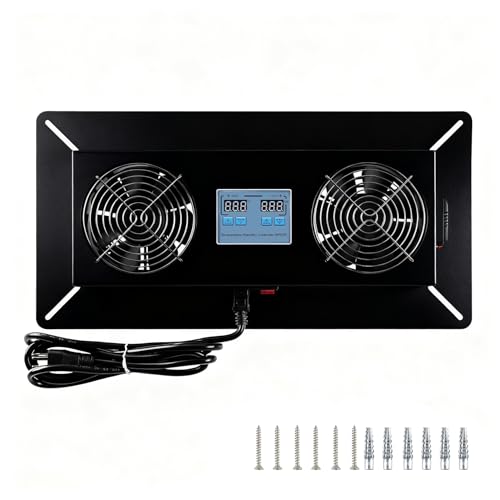 Pewoaoa 240 CFM Crawlspace Vent Fan, With Thermostat,Humidistat, Crawlspace Fans, For Moisture Reduction, Radon Mitigation, Freeze Protection, Ideal for Basement, Attic, Crawl Space Fan Vent(Black)