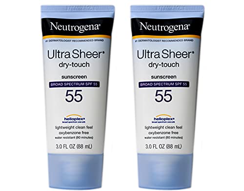 Neutrogena Ultra Sheer Dry-Touch Sunscreen, SPF 55, 3 Ounces (Pack of 2) by Neutrogena