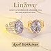 Linawe Chunky Gold Rings for Women, Birthstone Imitation Diamond Fake Crystal Gemstone Adjustable Rings, Faux CZ Statement Vintage Ring, Oval Engagement Cocktail Costume Rings