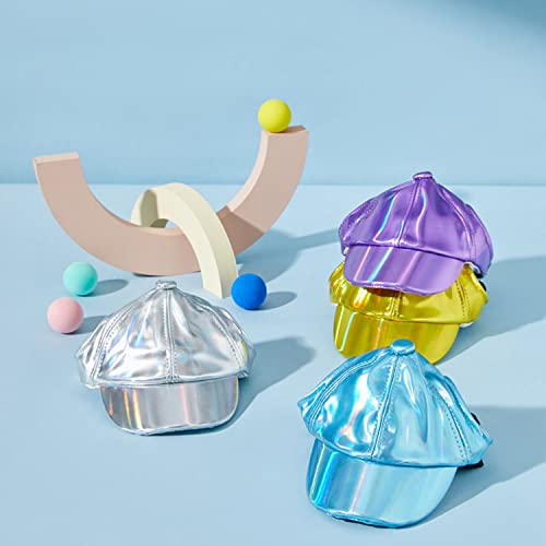 Hdkuw Dog Cap, Dog Baseball Outdoor Cap With Ear Holes, Adjustable Summer Travel Sport Pu Sun Helmet Shiny Hat For Small Medium Dogs Purple L #TOP5