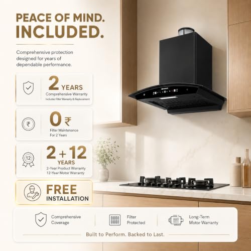 Image of Faber Delight Pro 60 cm Plug & Play Autoclean Chimney | Free Installation |1500 m /hr Suction | Filterless | Zero Maintenance cost on Filters for 2 years | 12 Years warranty on Motor