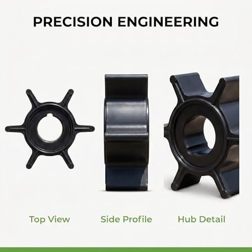 Image of Water Pump Impeller Replacement for Mercury & Tohatsu Outboards 2HP-6HP | Replaces OEM 369-65021-1, 47-16154-3, Sierra 18-3098 | Fits 2.5HP, 3.5HP, 4HP, 5HP