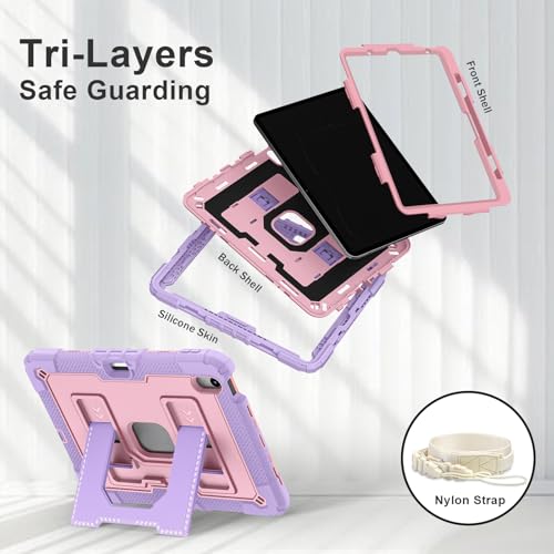 Étui iPad Air 5e/4e robuste avec coque antichoc enfants et sangle de transport