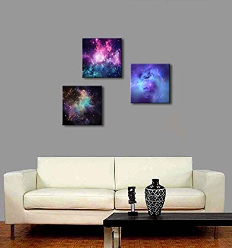 Pyradecor Fantastic Outer Space Canvas Prints Wall Art Blue Purple Nebula Galaxy Stars Pictures Canvas Artwork For Bedroom Home Office Decorations #TOP4