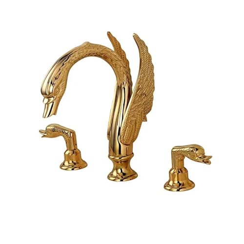 Grifo de lavabo de diseño cisne negro mate para un baño moderno y elegante, doble maneta