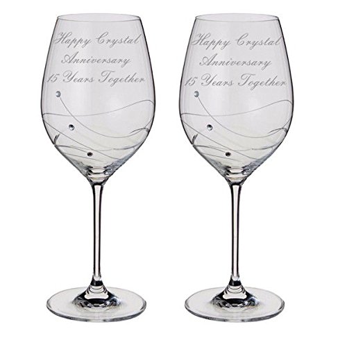 Paire de verres à vin avec cristaux Dartington Glitz raffinement et luxe