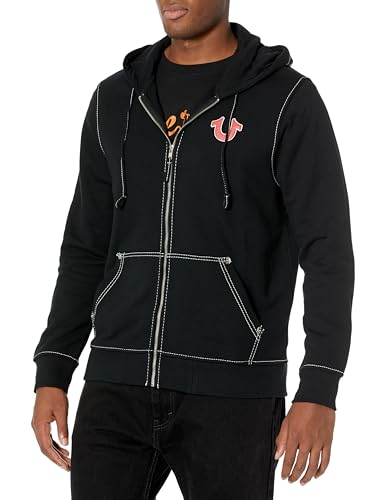 True Religion Men's Big T Zip Up Hoodie