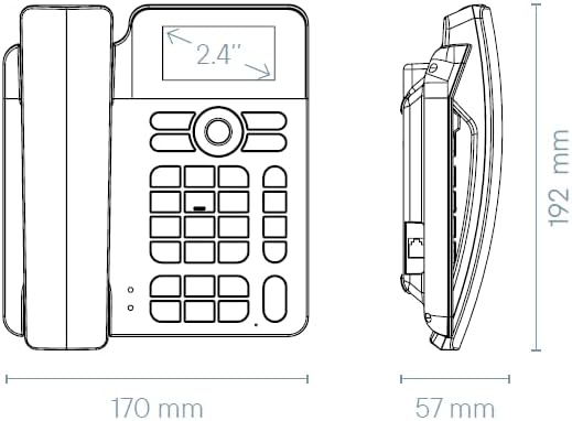 COCOMM F360 Fixed Phone dimensions diagram