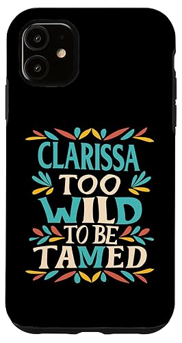 CLARISSA Name Cute Retro Girls Wildflower CLARISSA Name スマホケース iPhone 11 用