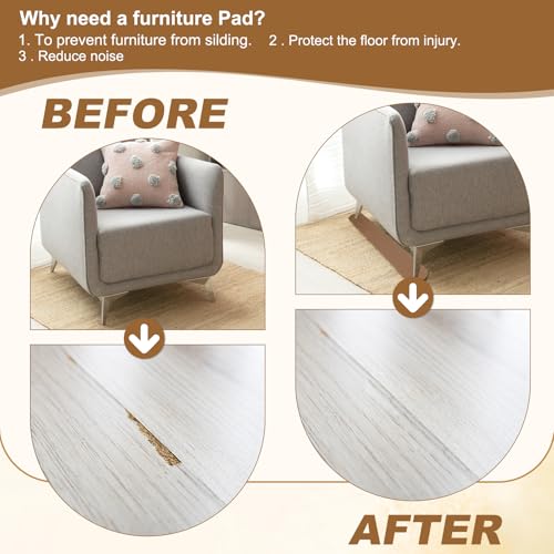 Almohadillas antideslizantes para suelos de madera PATIKIL, protector rectangular 5