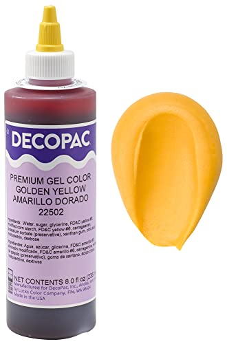 Decopac Premium Gel Food Color, Edible Coloring For Use With Buttercream Or Whipped Icing, Fondant & Piping Gel, Highly Concentrated Gel, 8Oz - Golden Yellow #TOP26