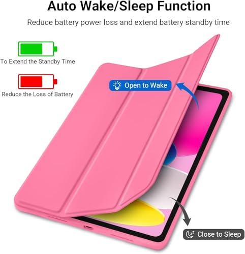 Image of ProElite Cover for Motorola Pad 60 Neo 11 inch 2025 case Cover, Soft Flexible Flip Case Cover for Motorola Pad 60 Neo 11 inch 2025 with Pen Holder [Recoil Series] - Hot Pink