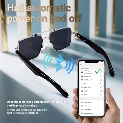 Lunettes de soleil intelligentes avec appels Bluetooth et verres anti-UV étanches - 4