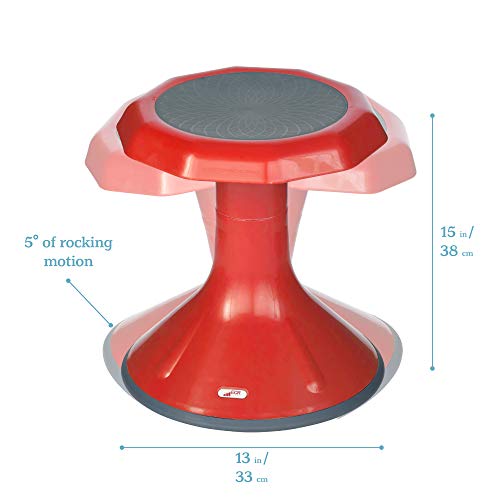 Image of ECR4Kids ACE Active Core Engagement Wobble Stool, 15-Inch Seat Height, Flexible Seating, Red