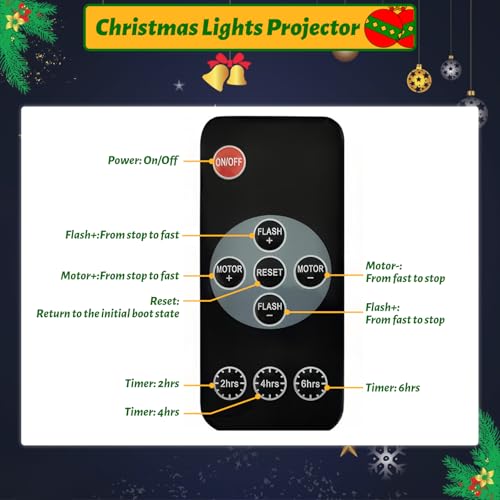 Cdoutsun TYD-001 Halloween Christmas Decorations Projector Lights Outdoor, Waterproof 12 Hd Patterns Holiday Projector Light thumb #4