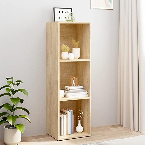 Mueble para TV y estantería de roble de 36 x 30 x 114 cm, elegante solución de almacenamiento de madera diseñada para sala de estar, perfecta para mostrar libros favoritos