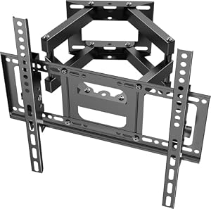TV Wall Bracket for 26-70 Inch TVs and Screens - Swivel Tilt TV Brackets - Full Motion TV Wall Mount - VESA:100x100-400x400mm - Up to 45kg - With Spirit Level