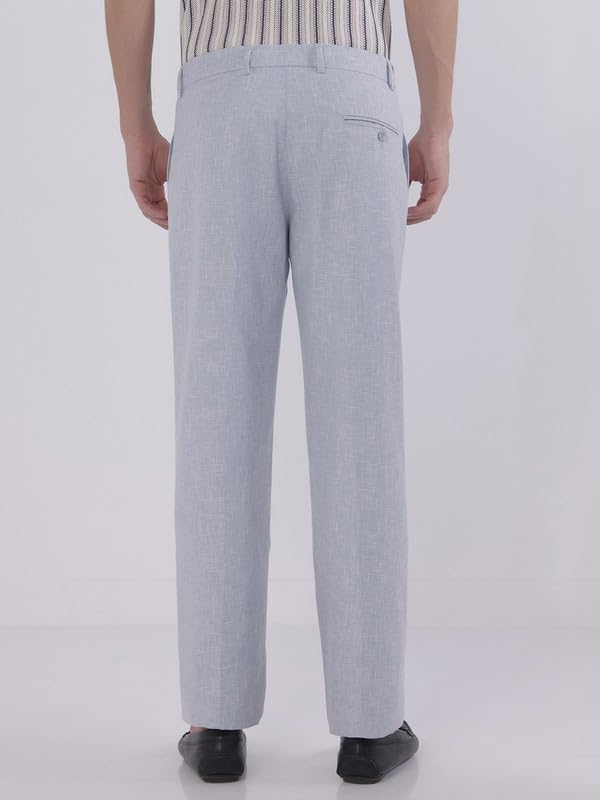 Image of TAHVO Men's Slim Fit Linen Tailored Trousers